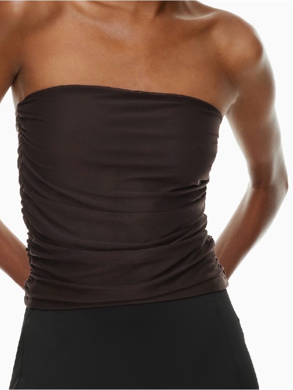 Aritzia Strapless Ruched Tube Camisole - Brown